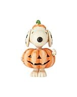 This Jim Shore mini figurine shows Snoopy dressed as a cheerful jack-o’-lantern, bringing Halloween fun to life. Handcrafted with folk art flair, it’s a playful collectible full of seasonal charm.