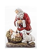 Kneeling Santa with Baby Jesus - Slim Profile Figure