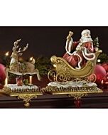 Santa With Deer Stocking Holder - Set of 2