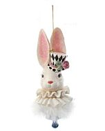 A whimsical White Rabbit ornament from the Hollywood Nutcrackers collection, channeling the frantic charm of Lewis Carroll's Alice in Wonderland with its dapper top hat and pocket watch details. Designed by Holly Adler, this enchanting piece captures the