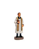 Reverend Smythe figurine holding a red Bible, perfect for your Christmas village scene.