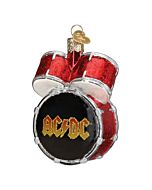 Alt Text: The AC/DC Drum Set ornament showcases a miniature red, white, and black drum kit emblazoned with the band’s iconic logo. Perfect for rock fans, it adds a bold, energetic vibe to any holiday tree.