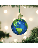 This Planet Earth ornament showcases a vivid blue and green globe, beautifully detailed to celebrate the wonder of our world. A timeless piece, it makes a meaningful reminder of unity and the beauty of nature.