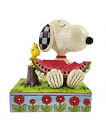 This Jim Shore figurine shows Snoopy and Woodstock enjoying a refreshing summer snack of watermelon together. Hand-painted with whimsical folk art details, it captures the joy and playful spirit of the season.