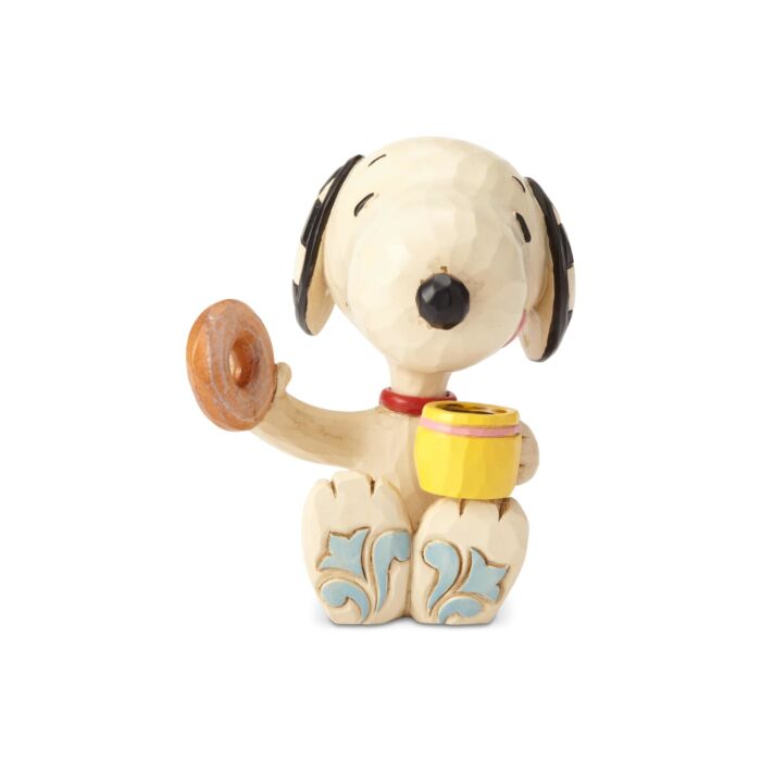JIM SHORE HEARTWOOD CREEK 6001297 Mini Snoopy w/Donut & Coffee