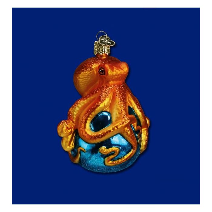 OLD WORLD CHRISTMAS 12129 Octopus Glass Ornament