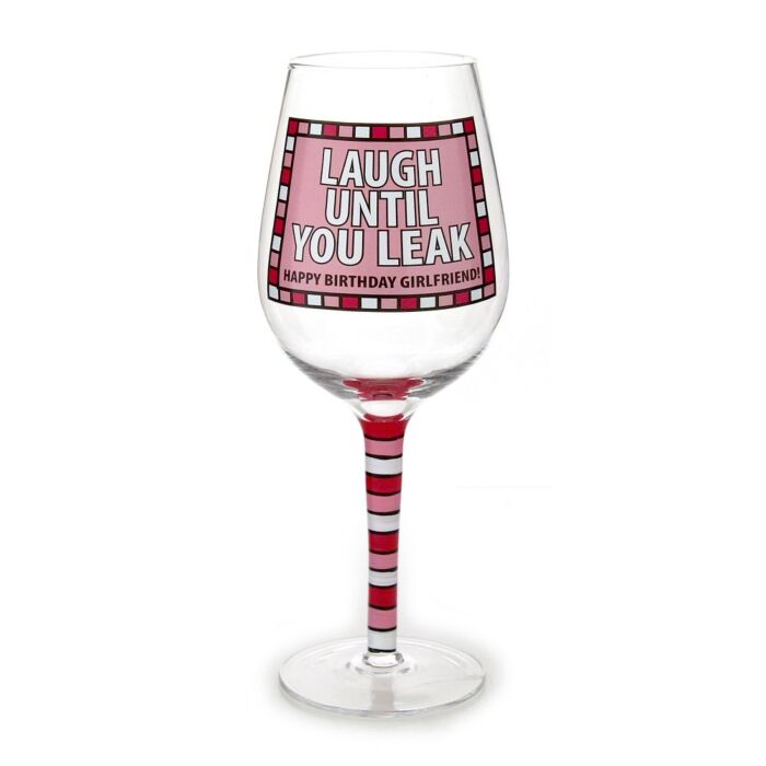 Laugh Until You Leak Wine Glass Collectable by Our Name is Mud