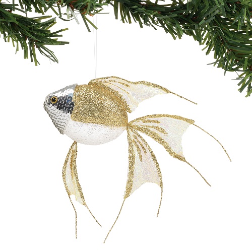 Pearl Bay Gold Sparkle Fish Ornament