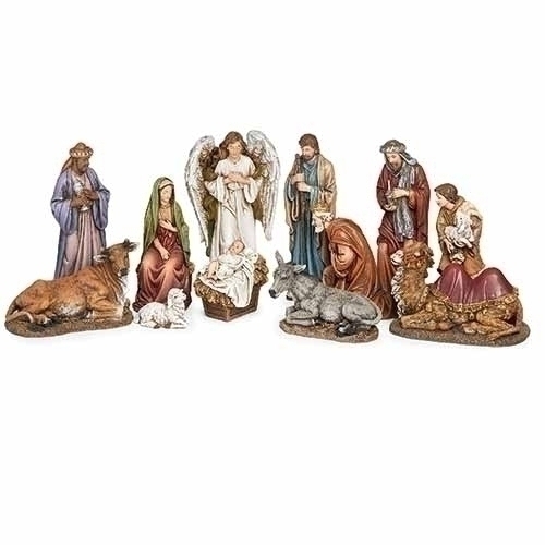 Nativity Scene with Kings, Animals, and Shepard, Set of 12