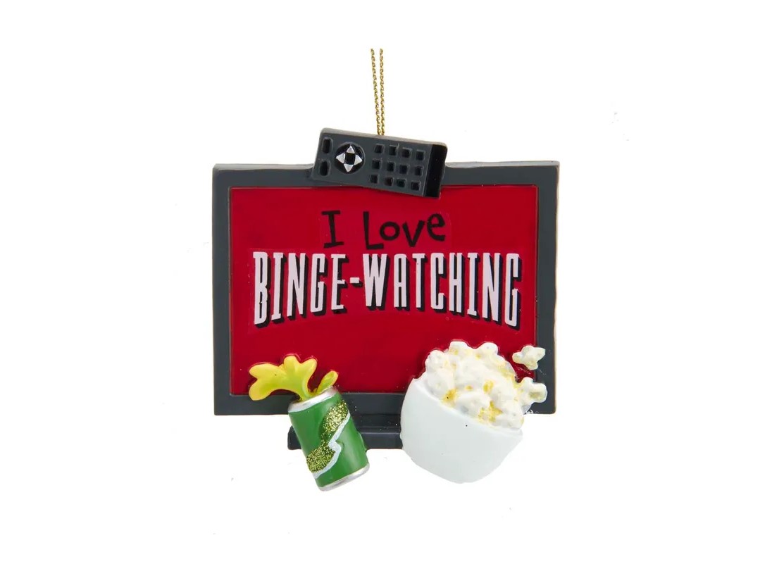 "I Love Binge-Watching" Sign Ornament