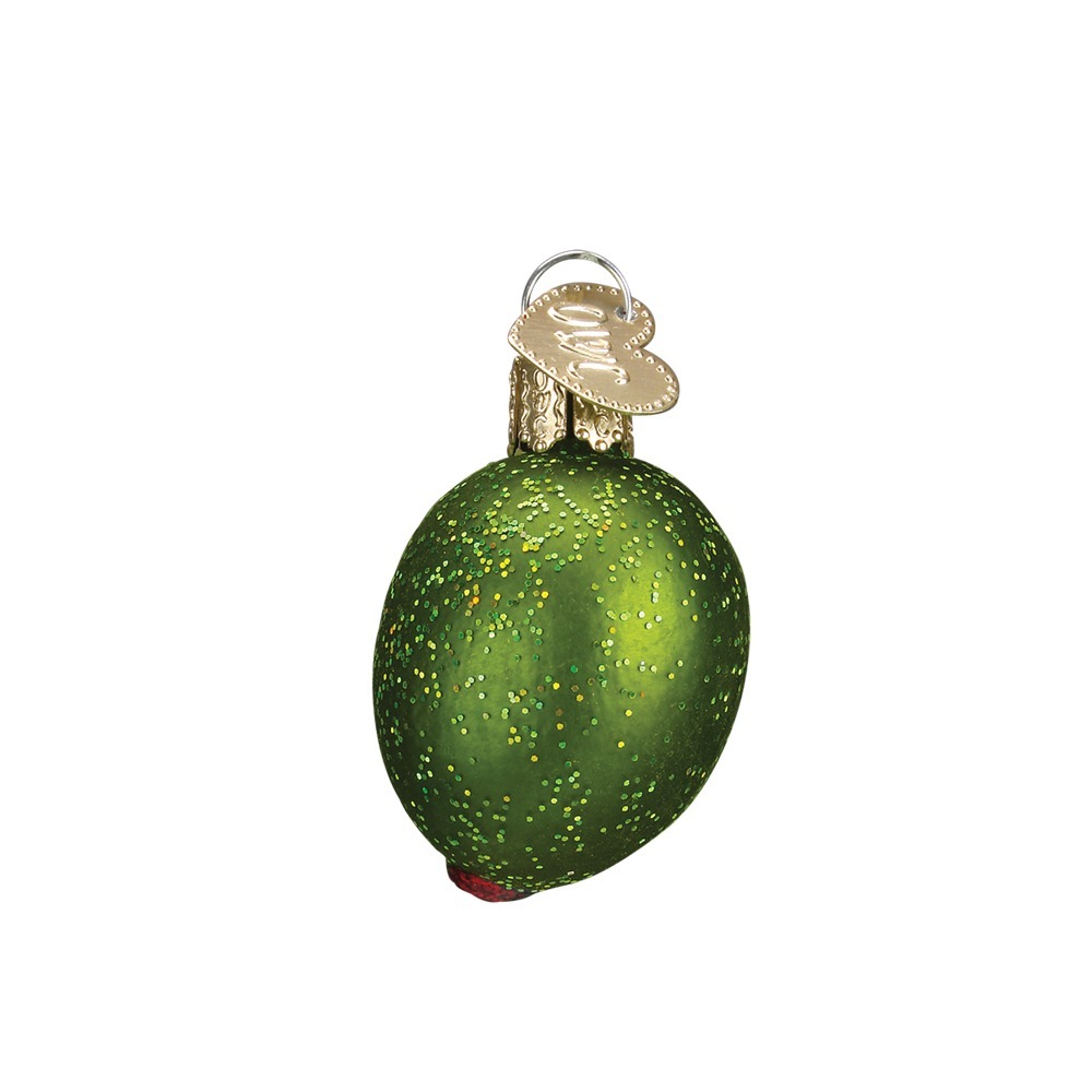 Stuffed Green Olive Glass Ornament