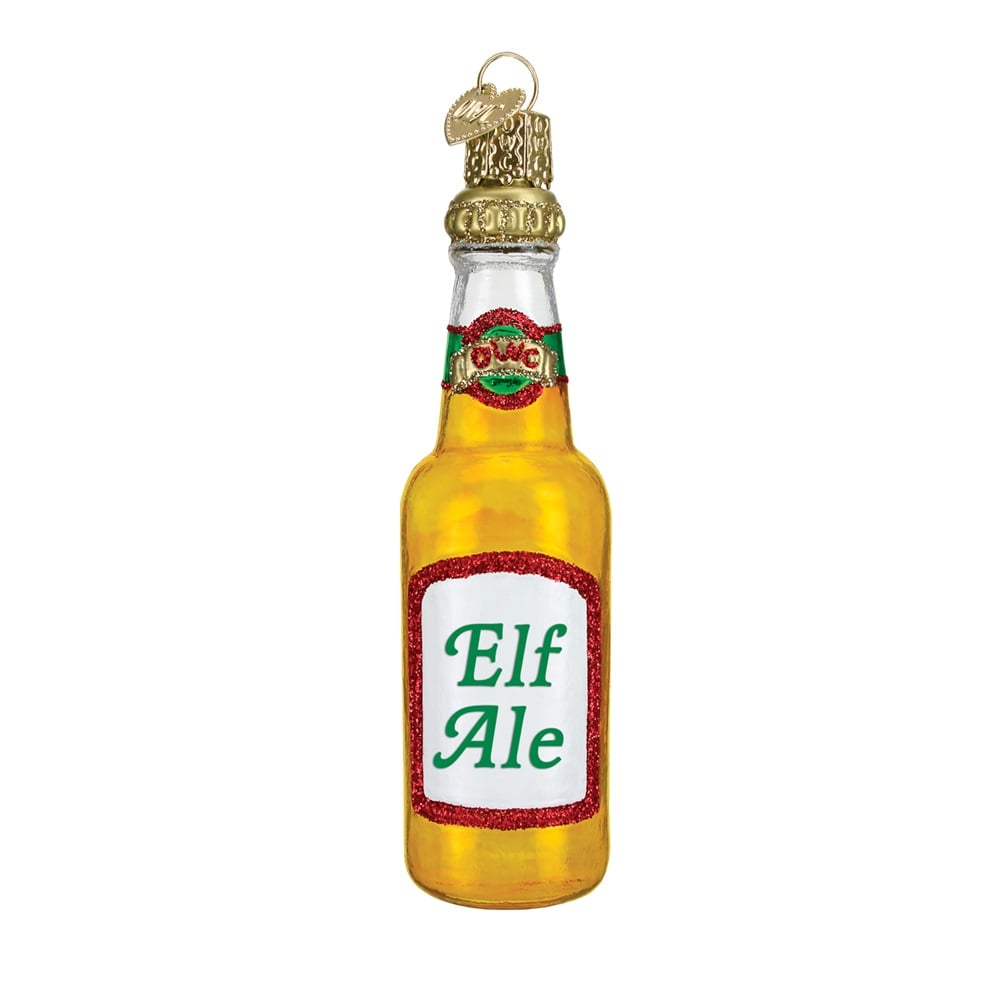 Elf Ale Beer Bottle Glass Ornament